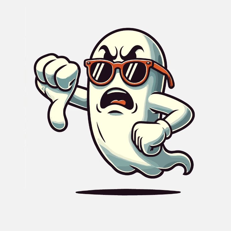 Cool Ghost Gives Thumbs Down Funny Halloween