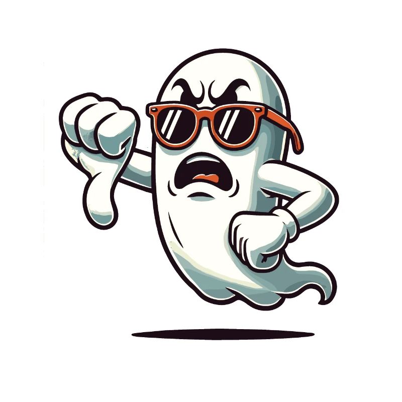 Cool Ghost Gives Thumbs Down Funny Halloween