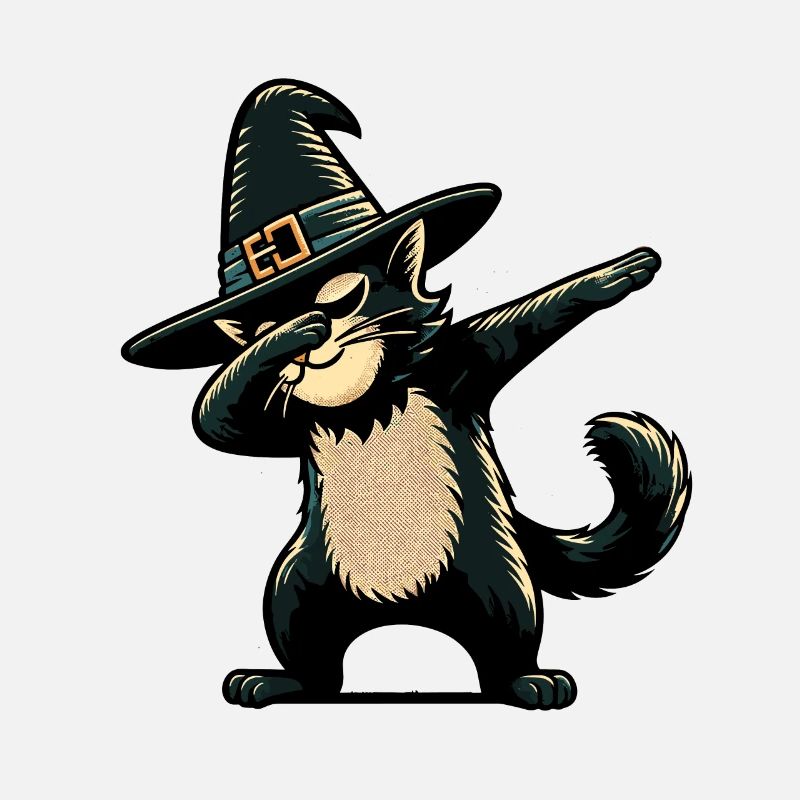 Dabbende Hexen Katze Lustiger Katzenliebhaber