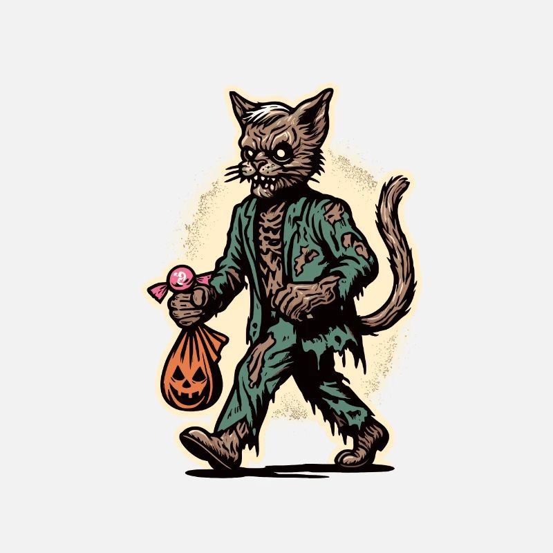 Mort-vivant Zombie Chat Mignon Halloween