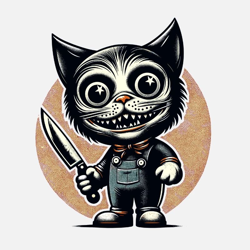 Chat effrayant Psycho Pet Décoration d’Halloween