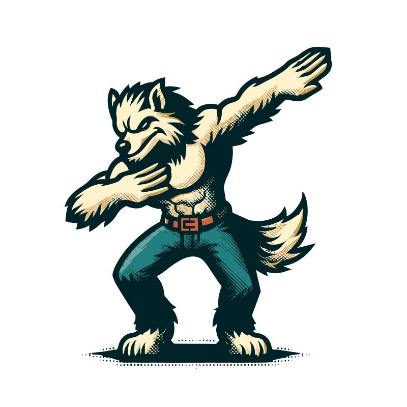 Dabbing Werewolf Funny Dabbing Design