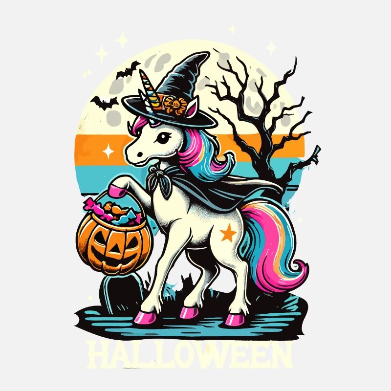 La licorne sorcière drôle veut des bonbons