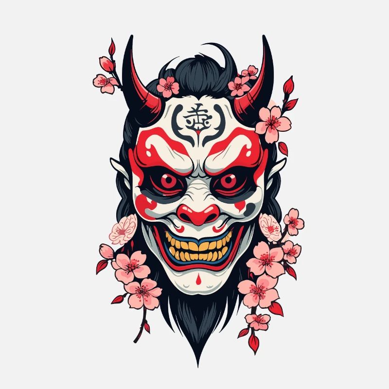 Oni Démon Masque Samouraï Esthétique Yokai