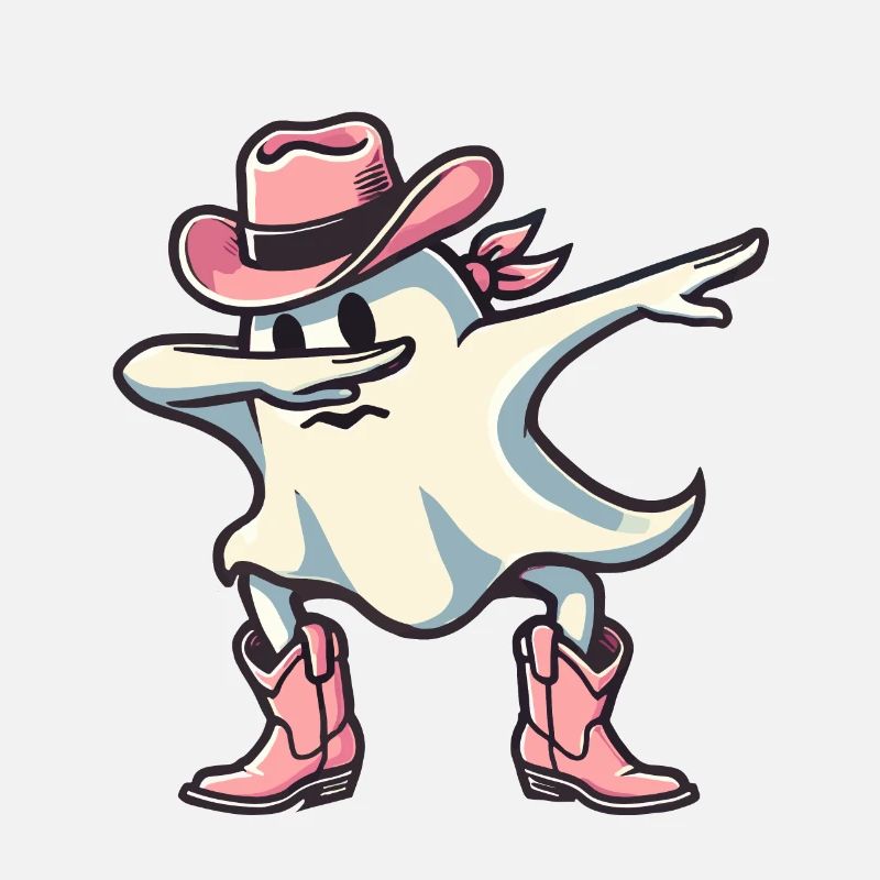 Cowboy Dabbing Ghost Ghoul Dab Halloween