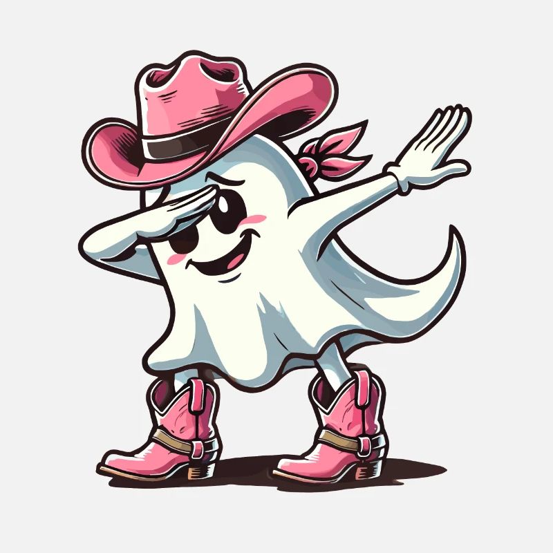 Cowboy Dabbing Ghost Ghoul Dab Halloween