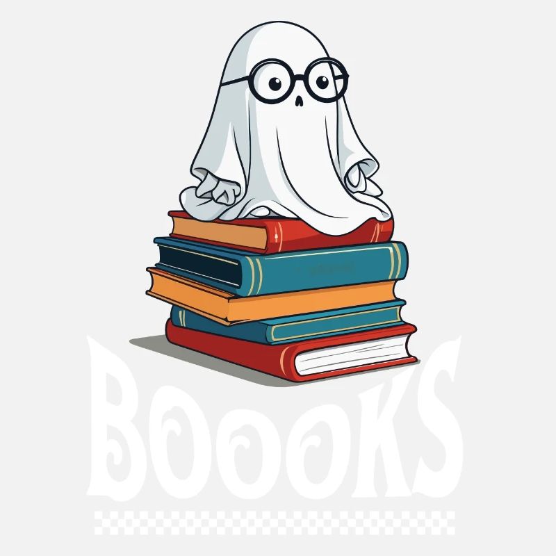 Cute Book Lover Ghost Funny Saying
