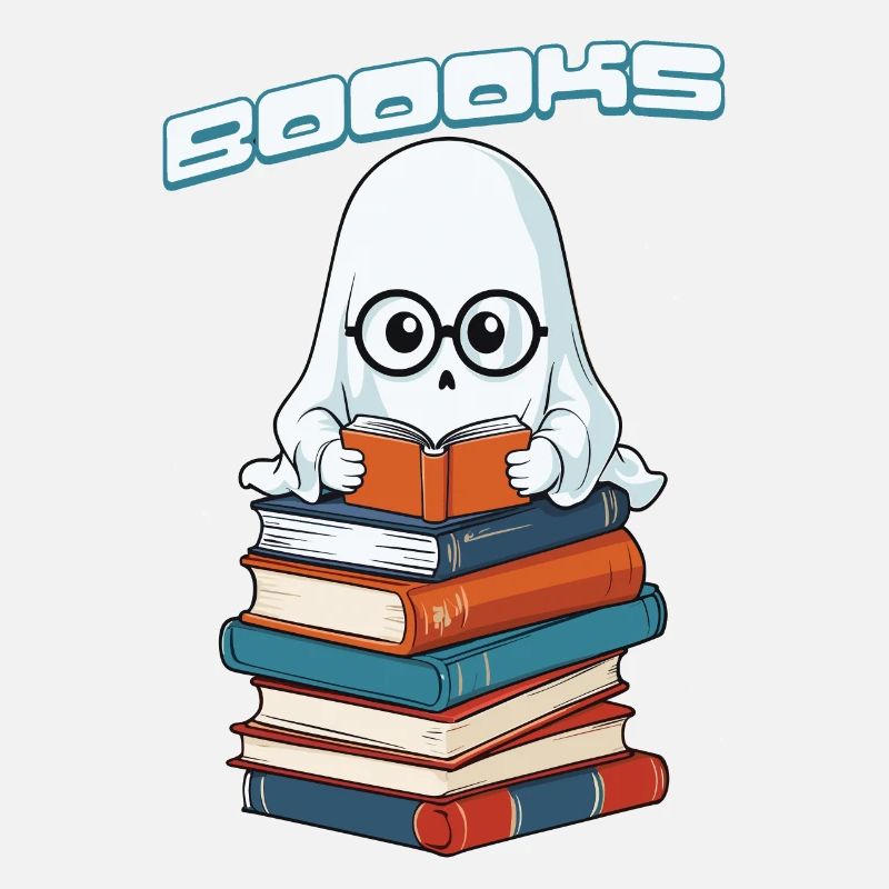 Cute Book Lover Ghost Funny Saying
