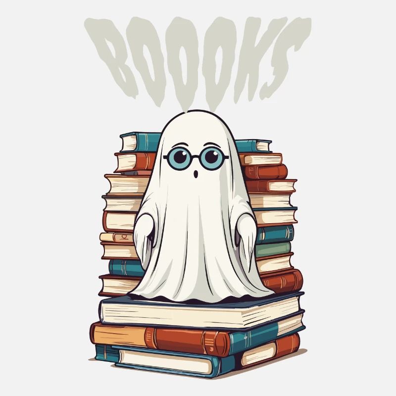 Cute Book Lover Ghost