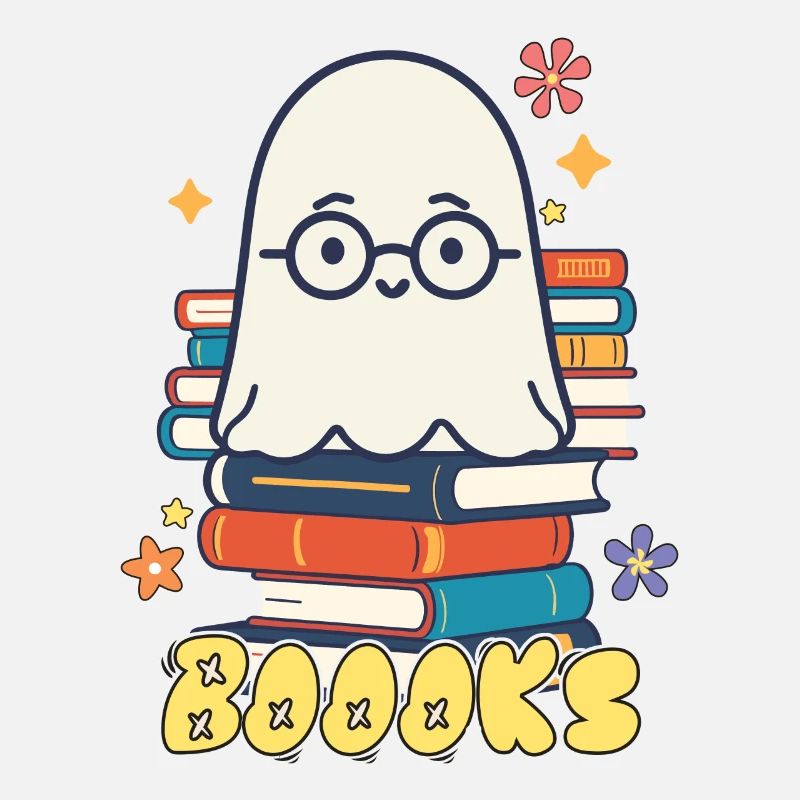 Cute Book Lover Ghost