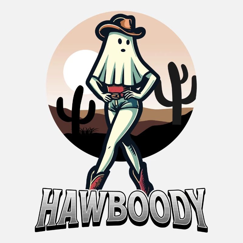 Cowboy Girl Ghost Funny Pun Saying