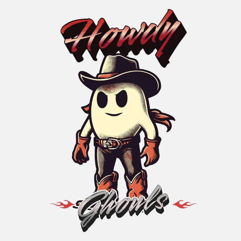 Funny Cowboy Ghost Welcomes Ghosts Men