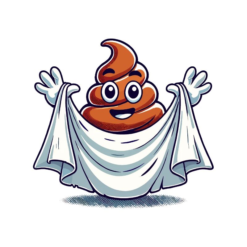 Drôle Caca Pile Ghost Bull Feuille Caca
