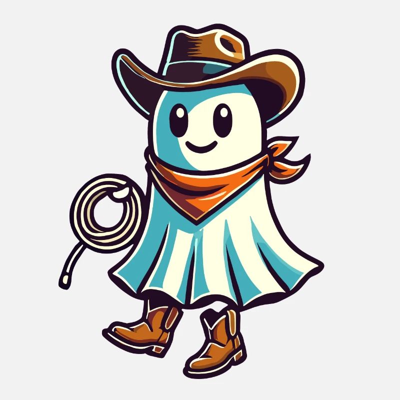 Cowboy Ghost Funny Halloween Design