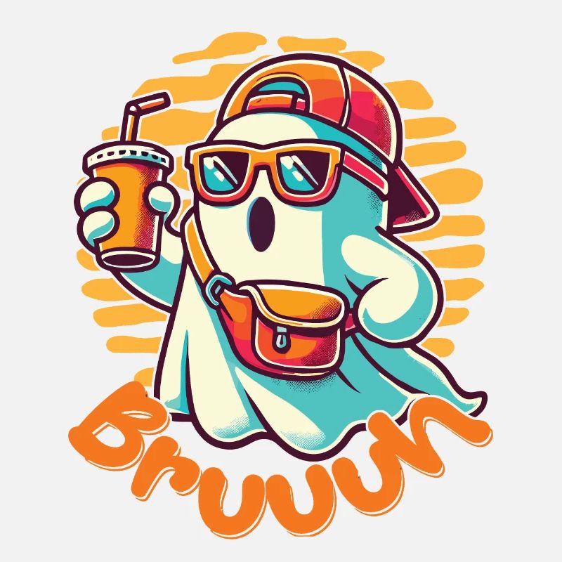 Cool Halloween Ghost Says Bruh