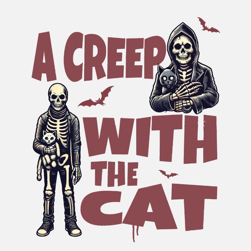 Ein Grusel Mit Der Katze Halloween Motiv