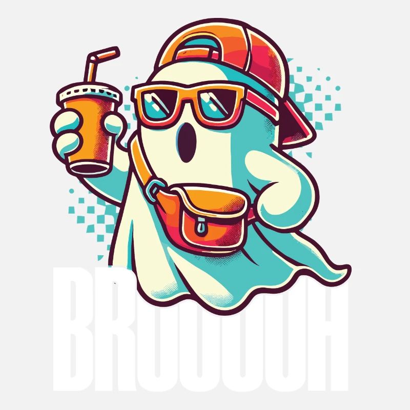 Cool Halloween Ghost Says Bruh