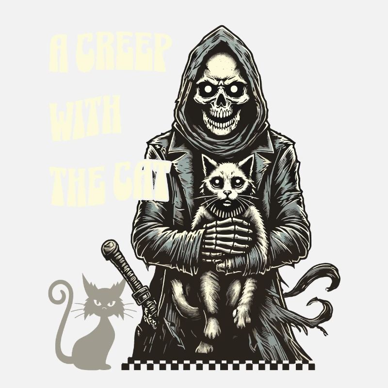Ein Unheimlicher Mit Der Katze Halloween Motiv