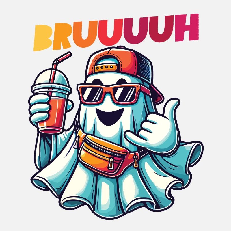 Cool Halloween Ghost Says Bruh