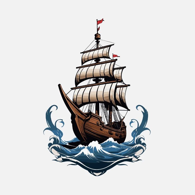 Majestic sailing ship on the high seas
