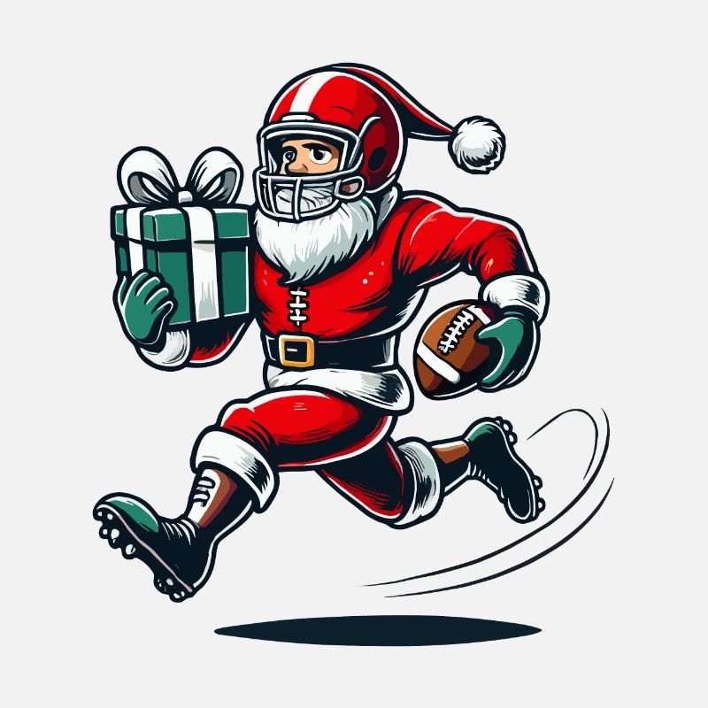 Weihnachtsmann Spielt Football Geschenk Spaß