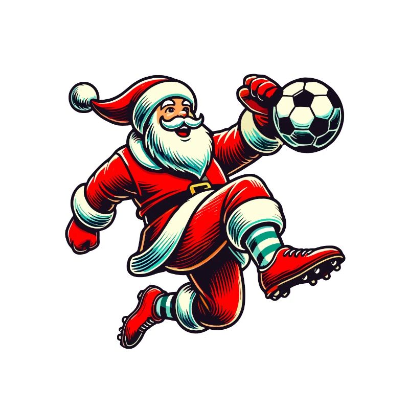 Fußballspielender Weihnachtsmann Spaß