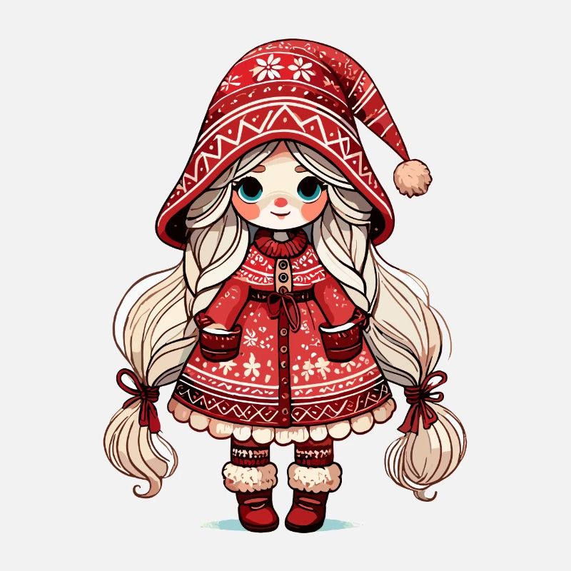 Festive Christmas elf in Scandinavian style