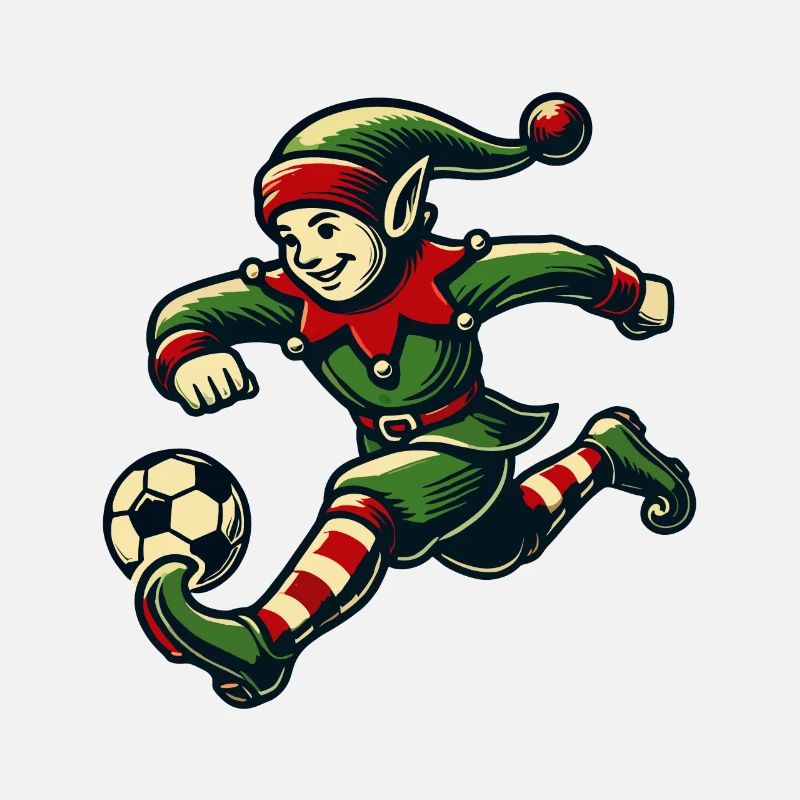 Christmas Elf Soccer Player Fun