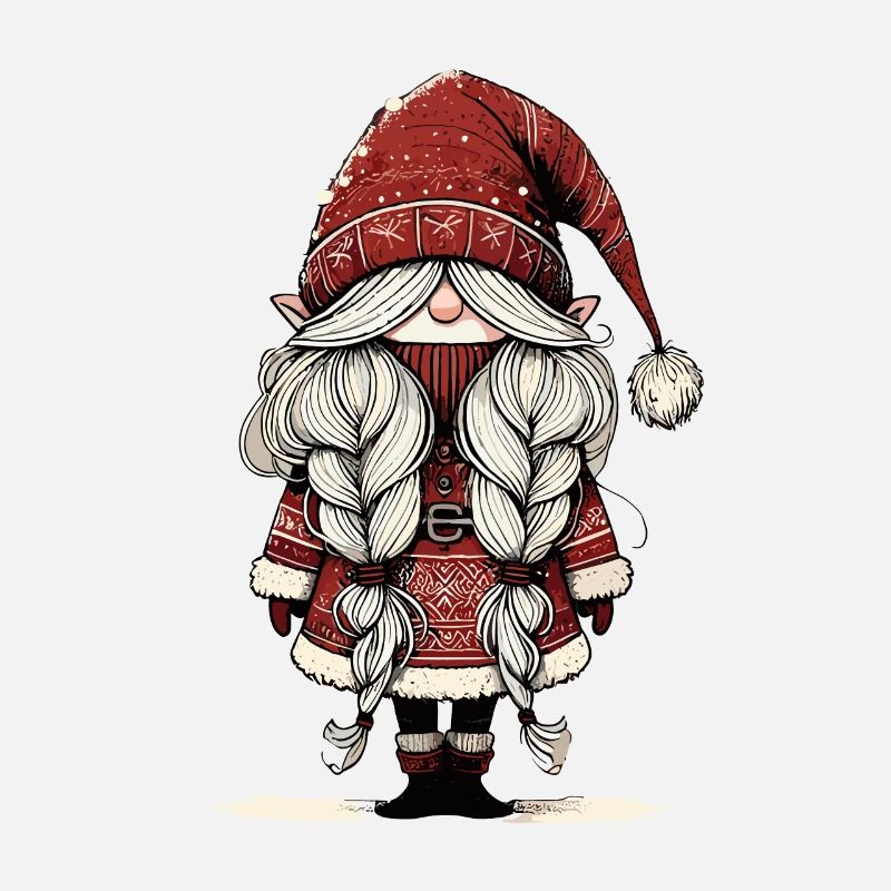 Cute Christmas elf in scandinavian style