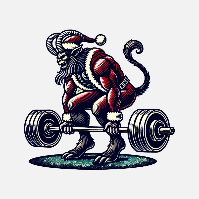 Christmas Krampus Bodybuilder Muscle Training