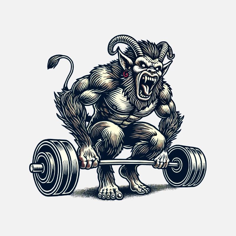Krampus Bodybuilder Muscle Training Winter Workout