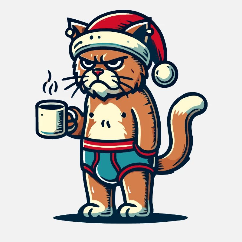 Chat Noël drôle