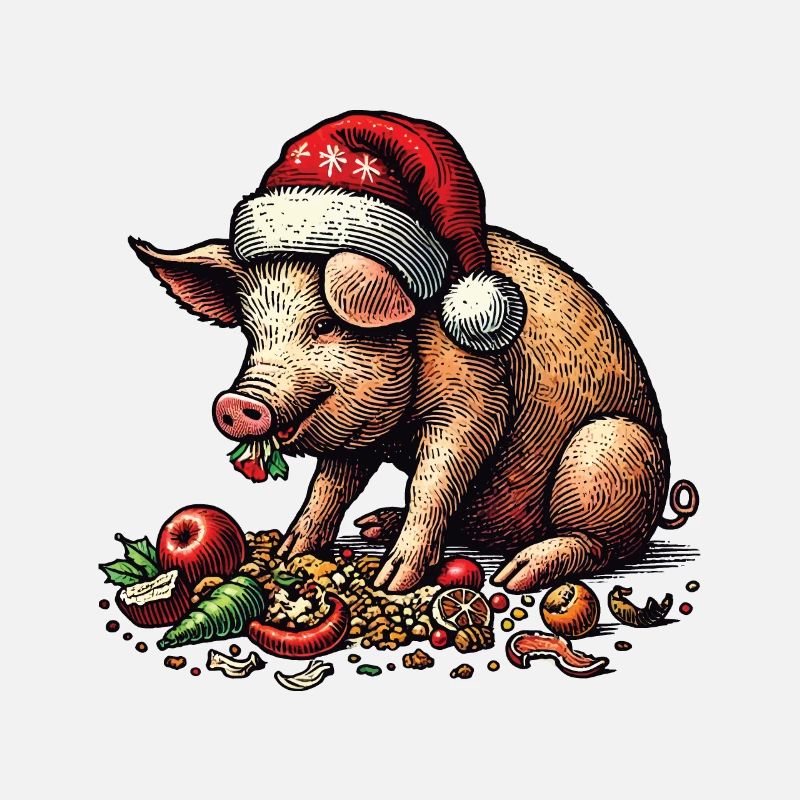 Cochon de Noël à l’appétit festif