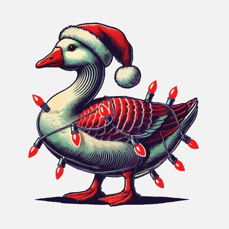 Christmas Funny Clumsy Goose