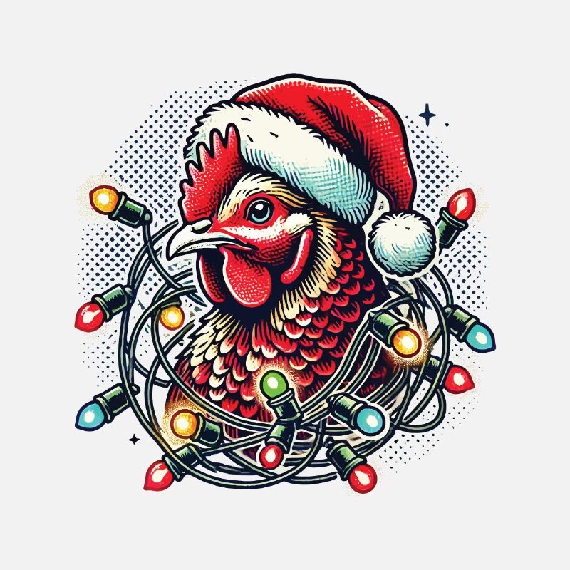 Christmas chicken with fairy lights