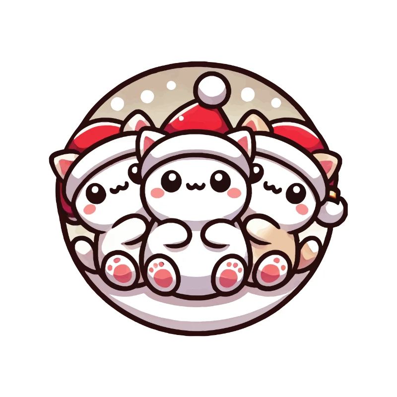 Chats mignons Noël Joie