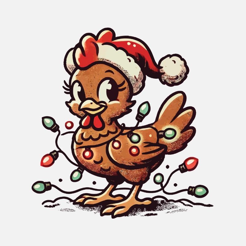 Christmas chicken with fairy lights