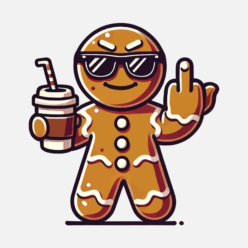 Cooler Lebkuchenmann Mit Mittelfinger Weihnachten