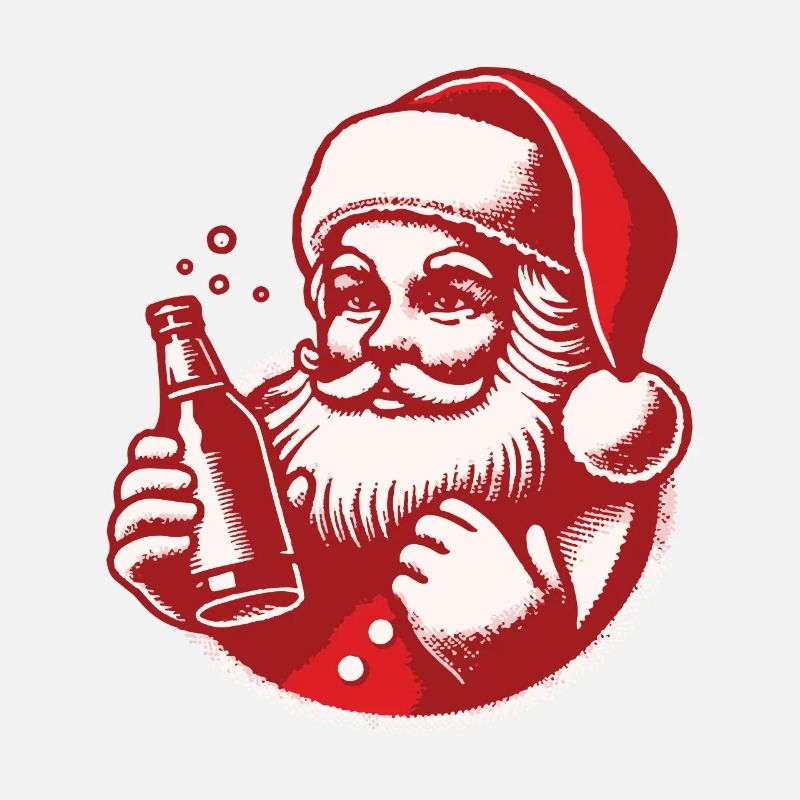 Plaisir de Noël avec le Père Noël et boisson