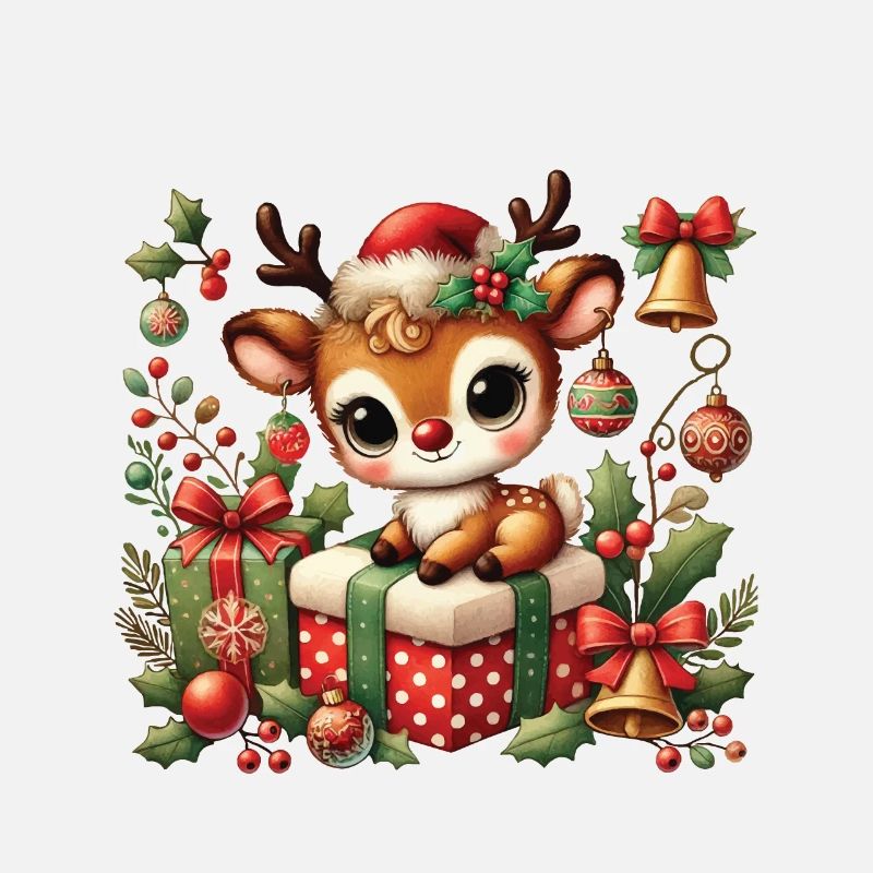 Mignon renne avec décoration de Noël