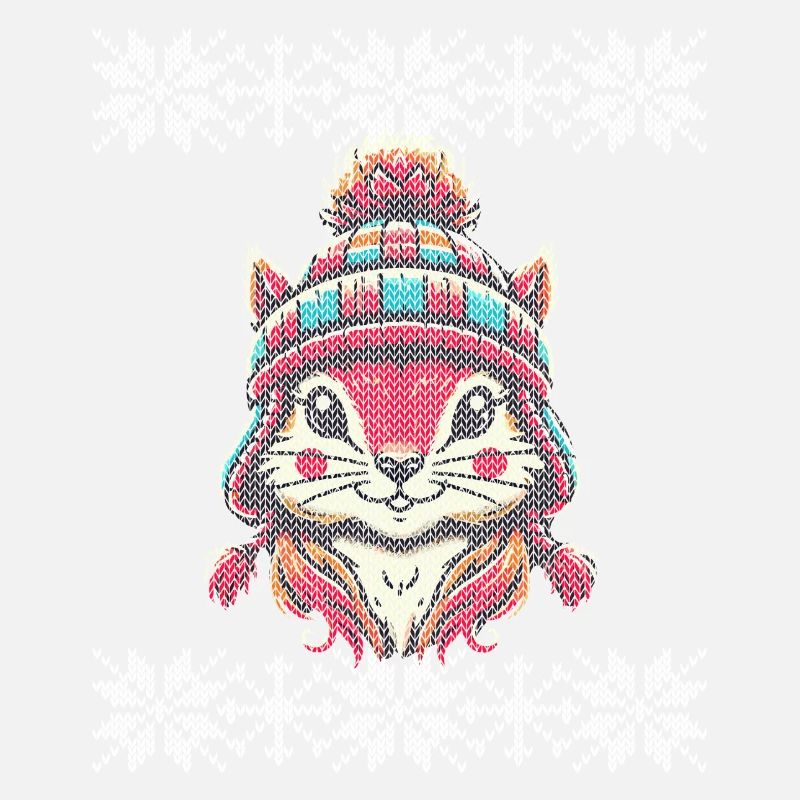 Winter knit look squirrel with hat