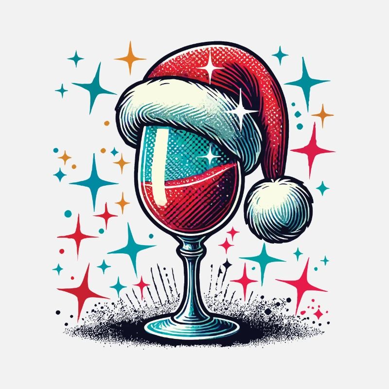 Verre à vin de Noël avec une touche festive