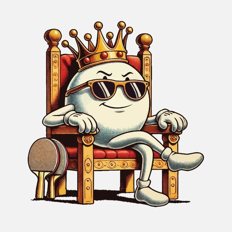 Funny Cartoon Table Tennis Ball King