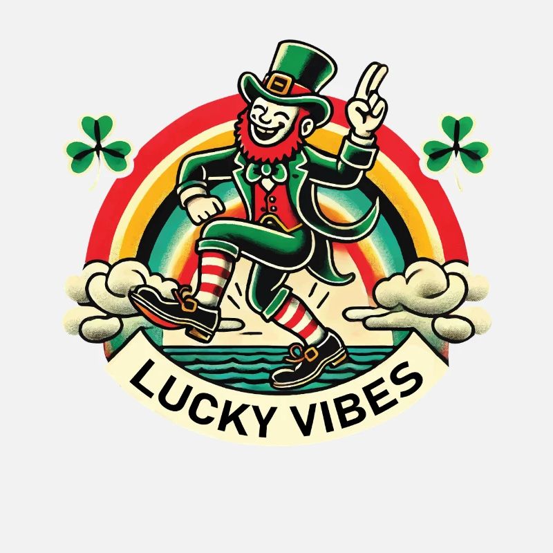 Saint-Patrick Lucky Vibes Arc-en-ciel