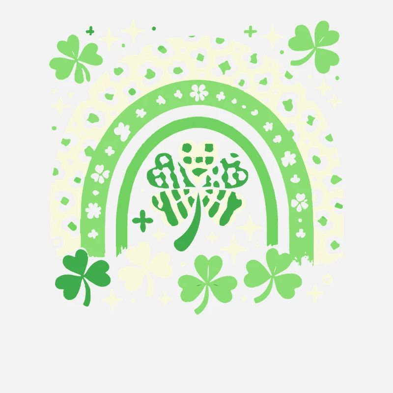 St. Patrick's Day Lucky Clover and Rainbow