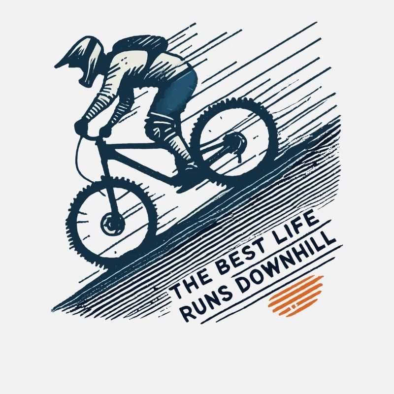 Bicycle Downhill Adventure Retro Style