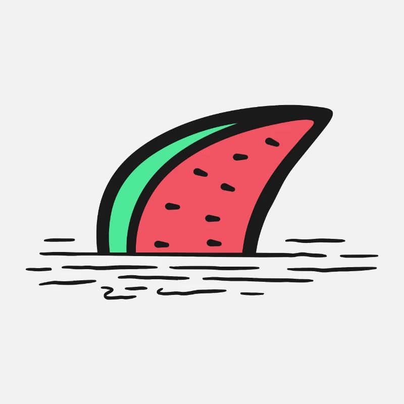 Wassermelonen Haifisch Flosse