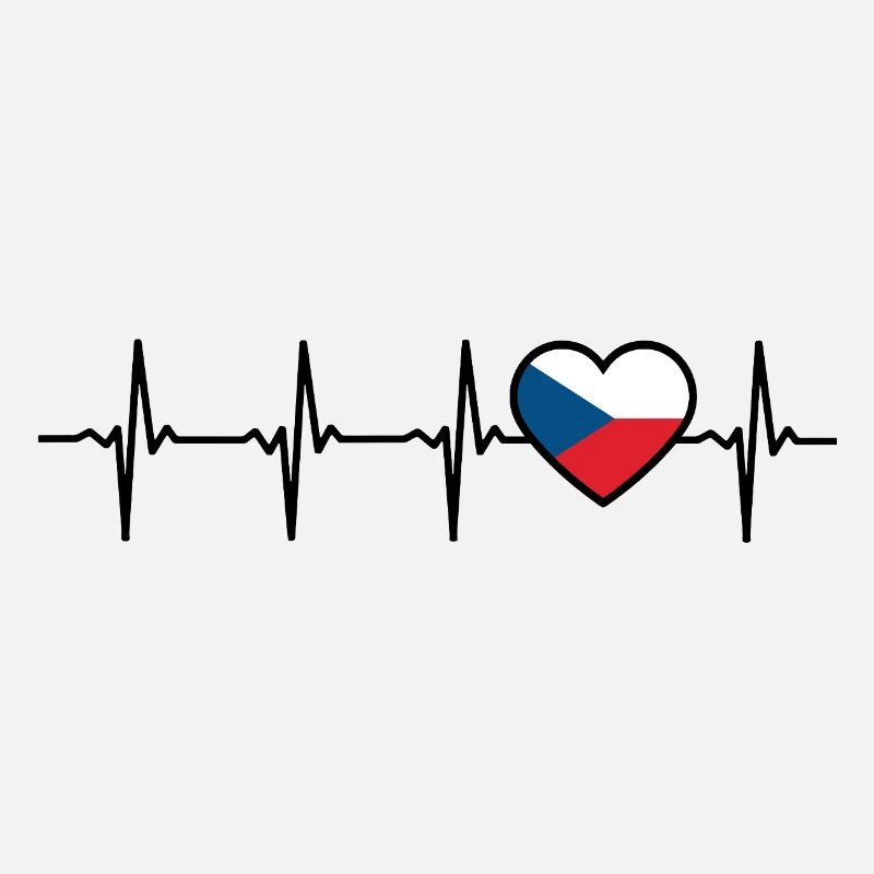 Drapeau tchèque Heartbeat Tchèque