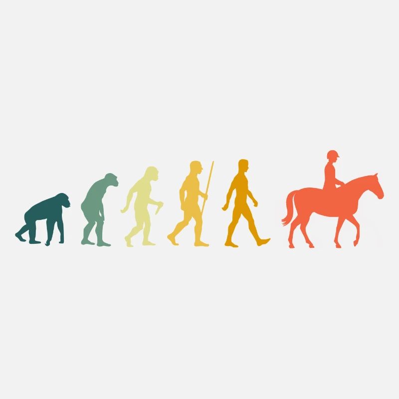 Reiten Evolution Dressurreiten Retro Pferde Reiter