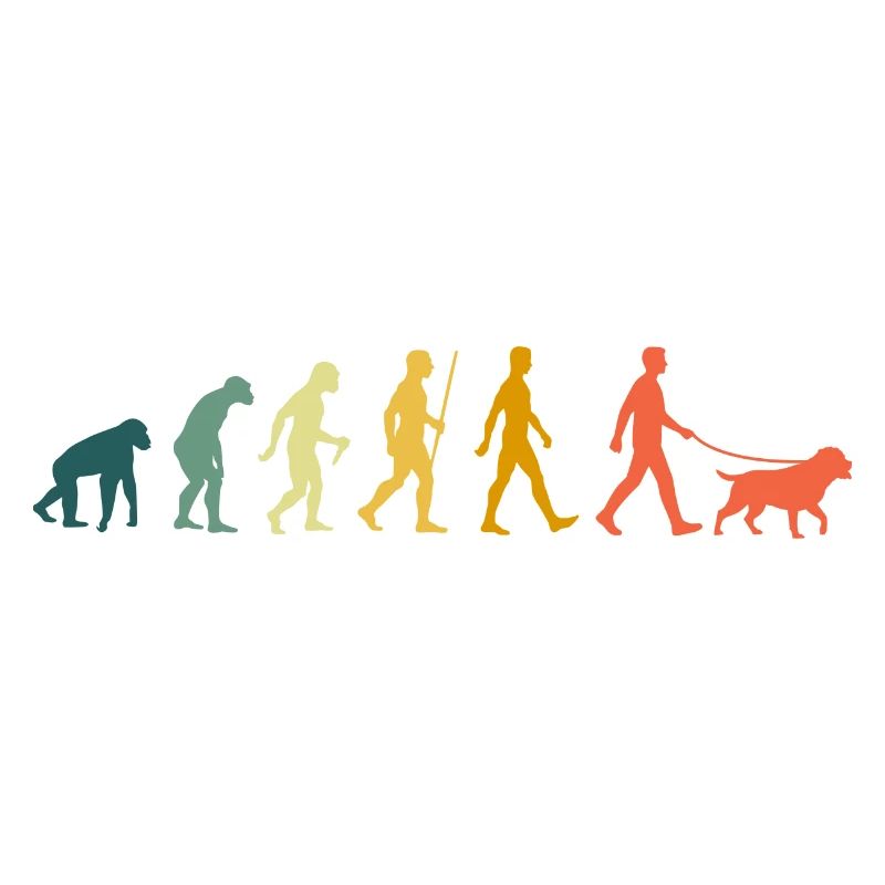 Rottweiler Evolution Retro Chien Promenant Chiens